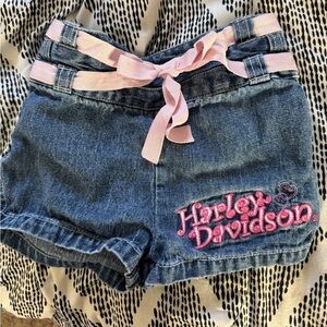 Vintage Harley Davidson Jean Shorts Toddler Girls 2T